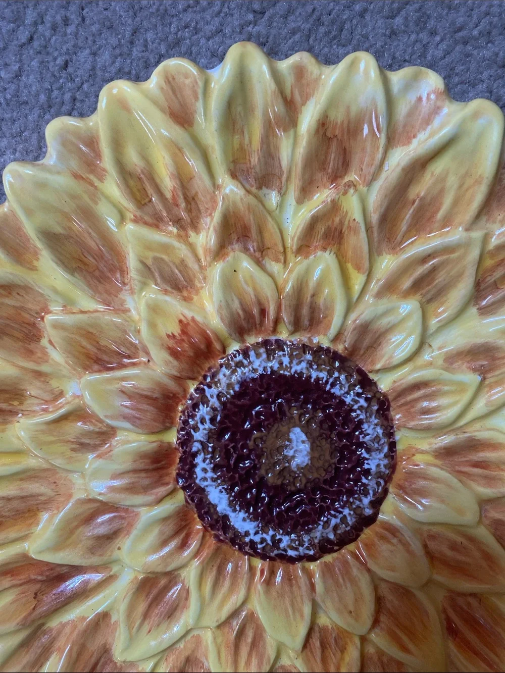 Certified International Sunflower Ceramic Decorative Plate - Yellow & Brown
